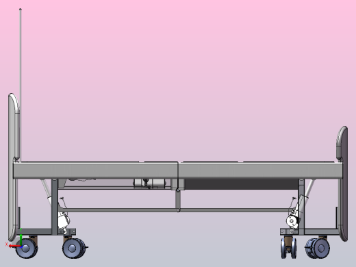 一体式折叠电动护理床后视缩略图