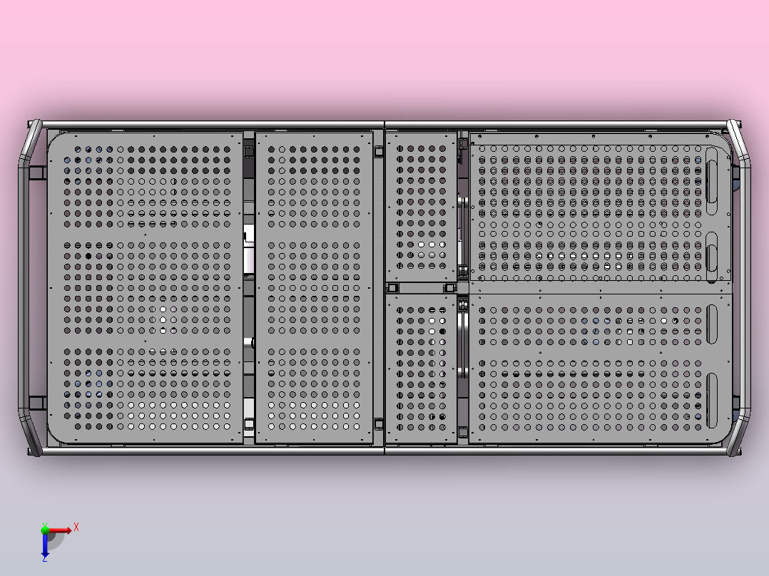 一体式折叠电动护理床俯视图