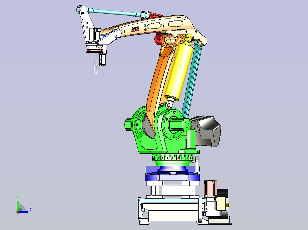 ABB机械夹手3D数模左视图