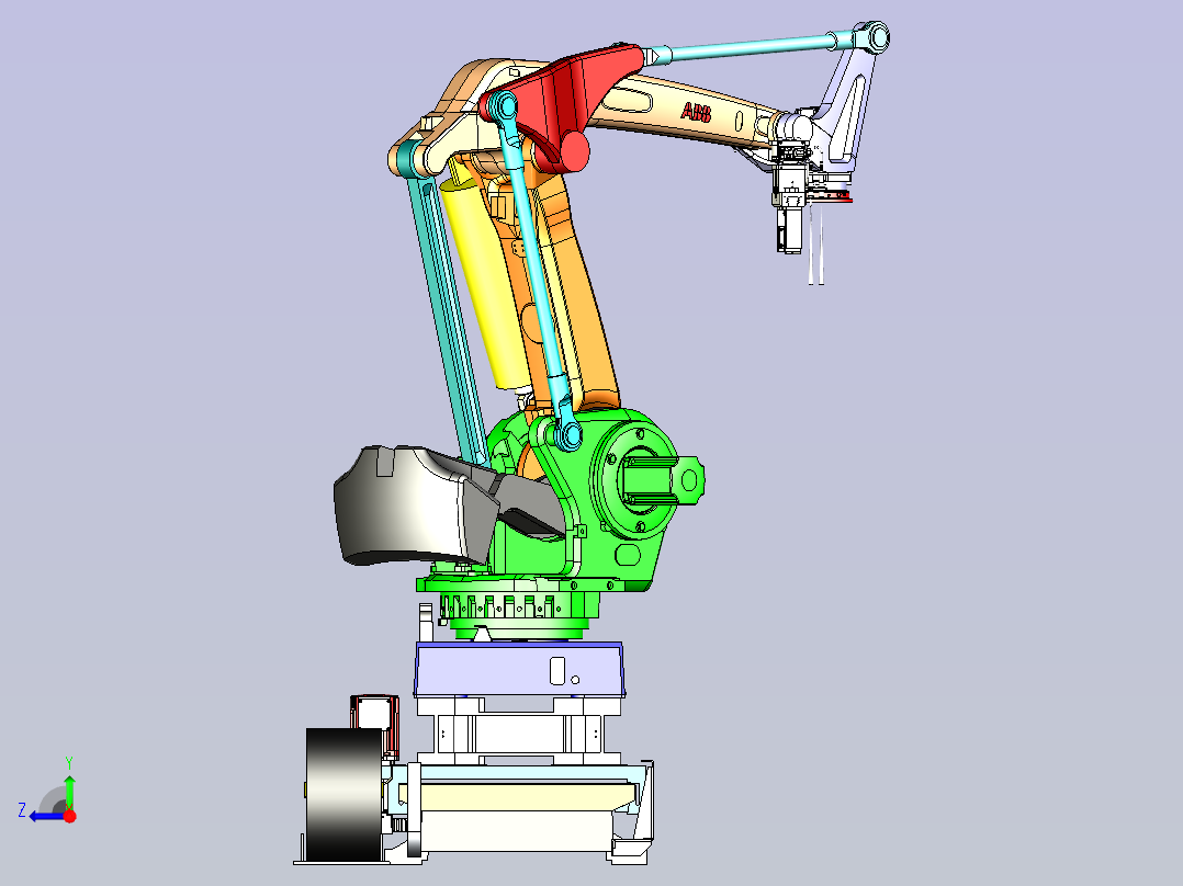 ABB机械夹手3D数模右视图
