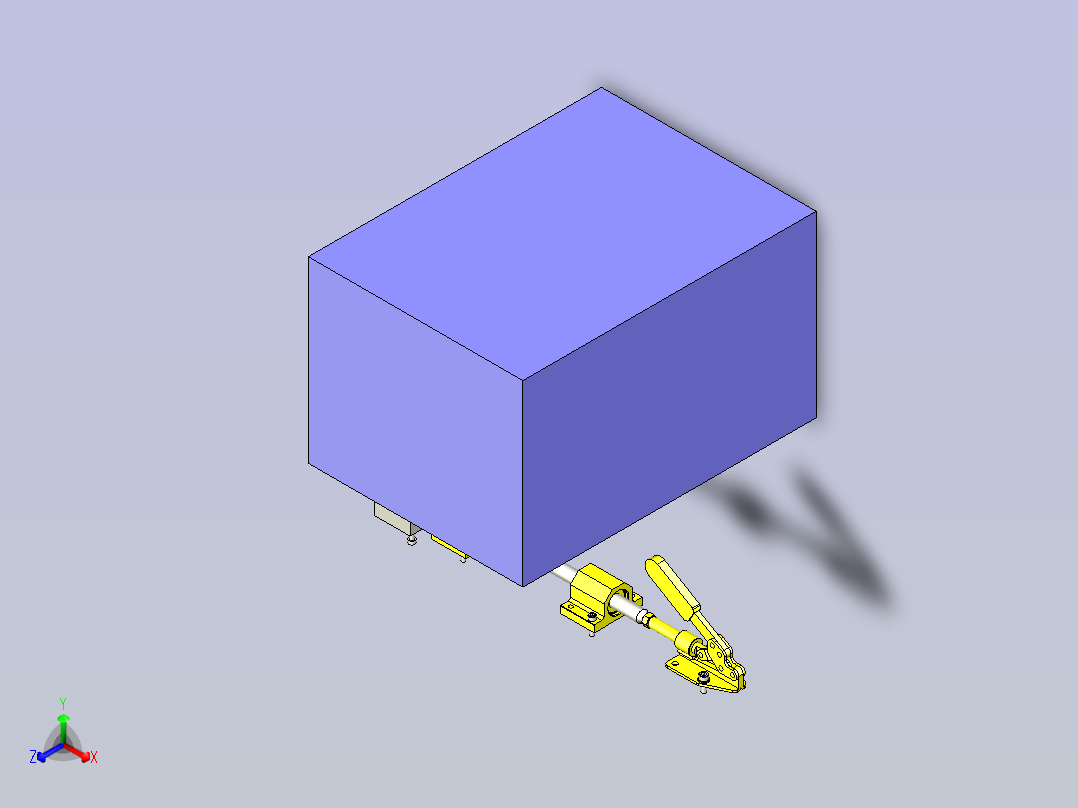 一款解除止回组件的远距离把手操作机构3D模型正等轴测图