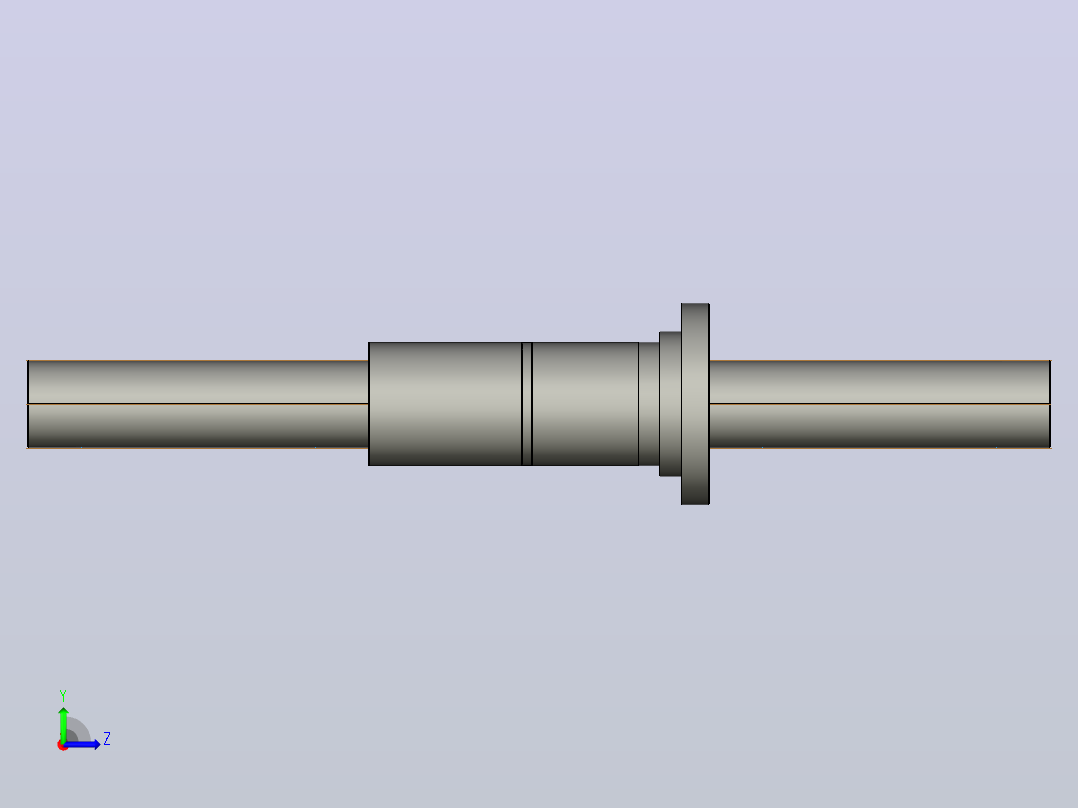 CMFZD12520-7.5滚珠丝杆3D模型左视图