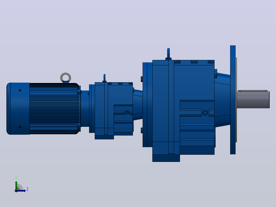 RF107R77法兰轴伸式组合型斜齿轮减速机RF107R77-Y3-4P-100-M1-0°-Φ450左视图
