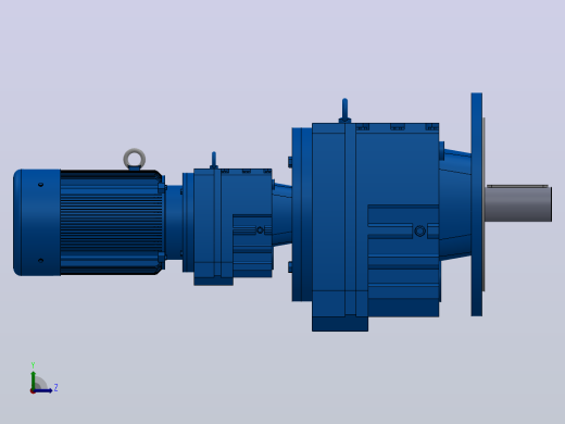 RF107R77法兰轴伸式组合型斜齿轮减速机RF107R77-Y3-4P-100-M1-0°-Φ450左视缩略图