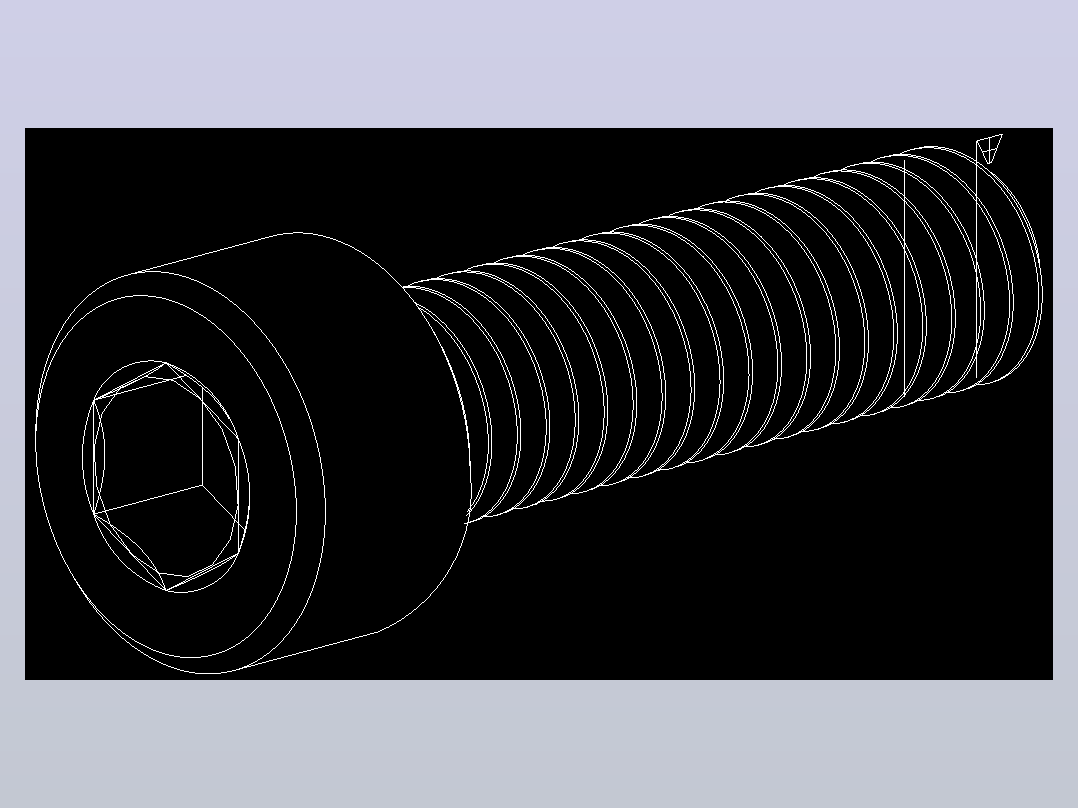 M6 x 1mm螺纹22mm长内六角螺钉.DWG