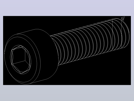 M6 x 1mm螺纹22mm长内六角螺钉.DWG