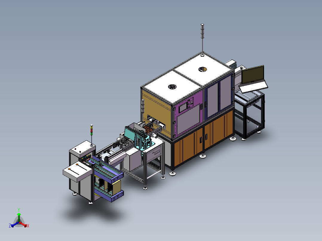 PCB点胶测试自动流水线正等轴测图