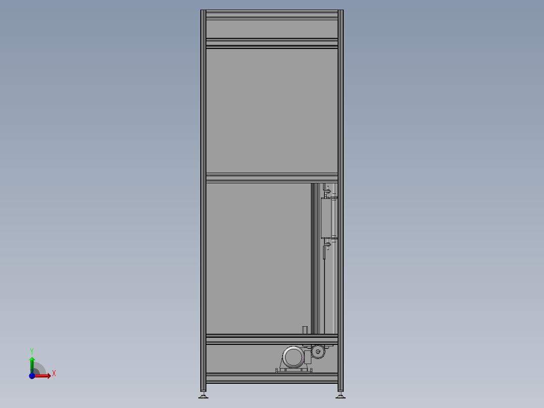 往复式升降机3D图纸H493前视图