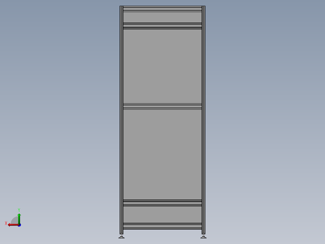 往复式升降机3D图纸H493后视图