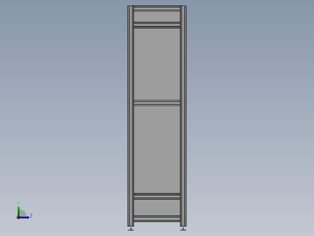 往复式升降机3D图纸H493左视图
