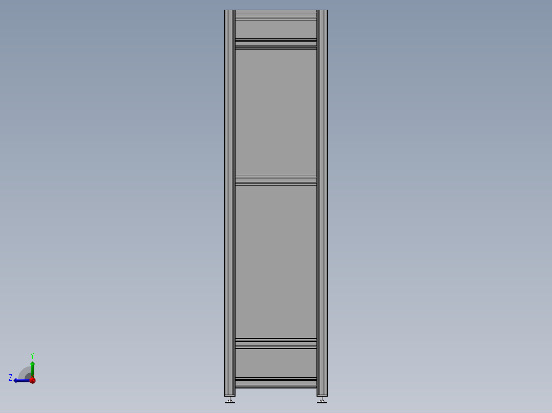 往复式升降机3D图纸H493右视图