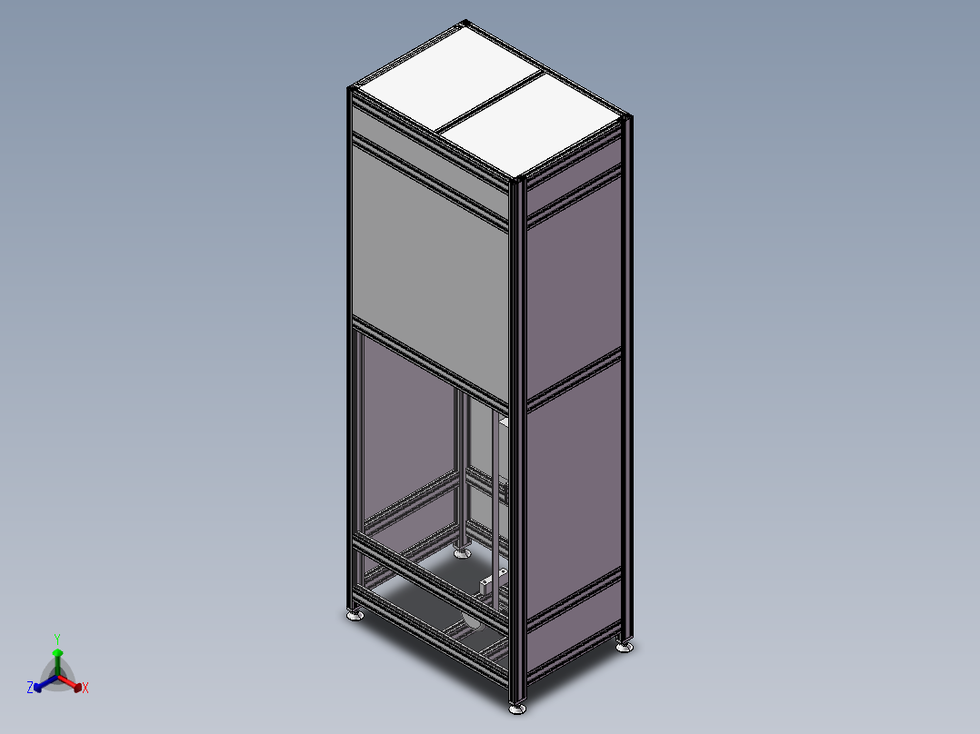 往复式升降机3D图纸H493正等轴测图