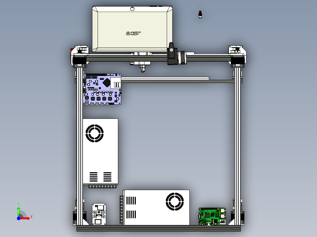 3340 X5S mockup 3D打印机 solidworks 三维模型图纸 设计素材3D前视图