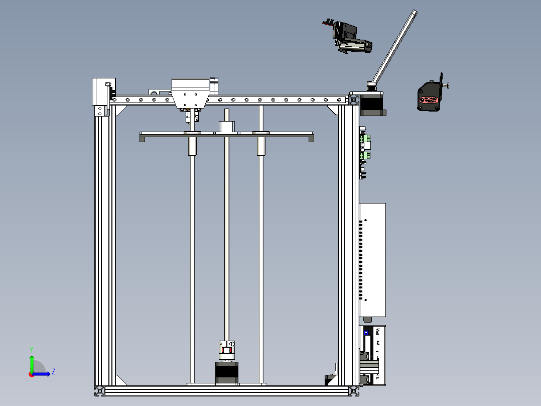 3340 X5S mockup 3D打印机 solidworks 三维模型图纸 设计素材3D左视图