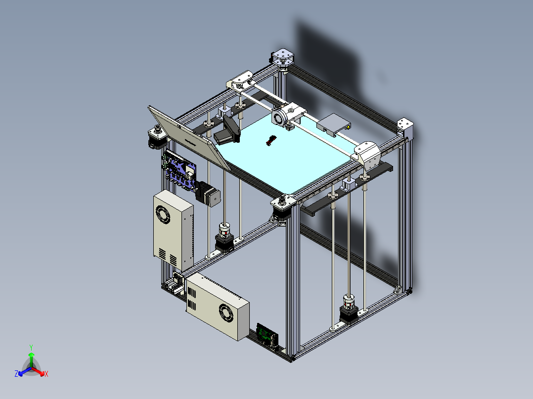 3340 X5S mockup 3D打印机 solidworks 三维模型图纸 设计素材3D正等轴测图