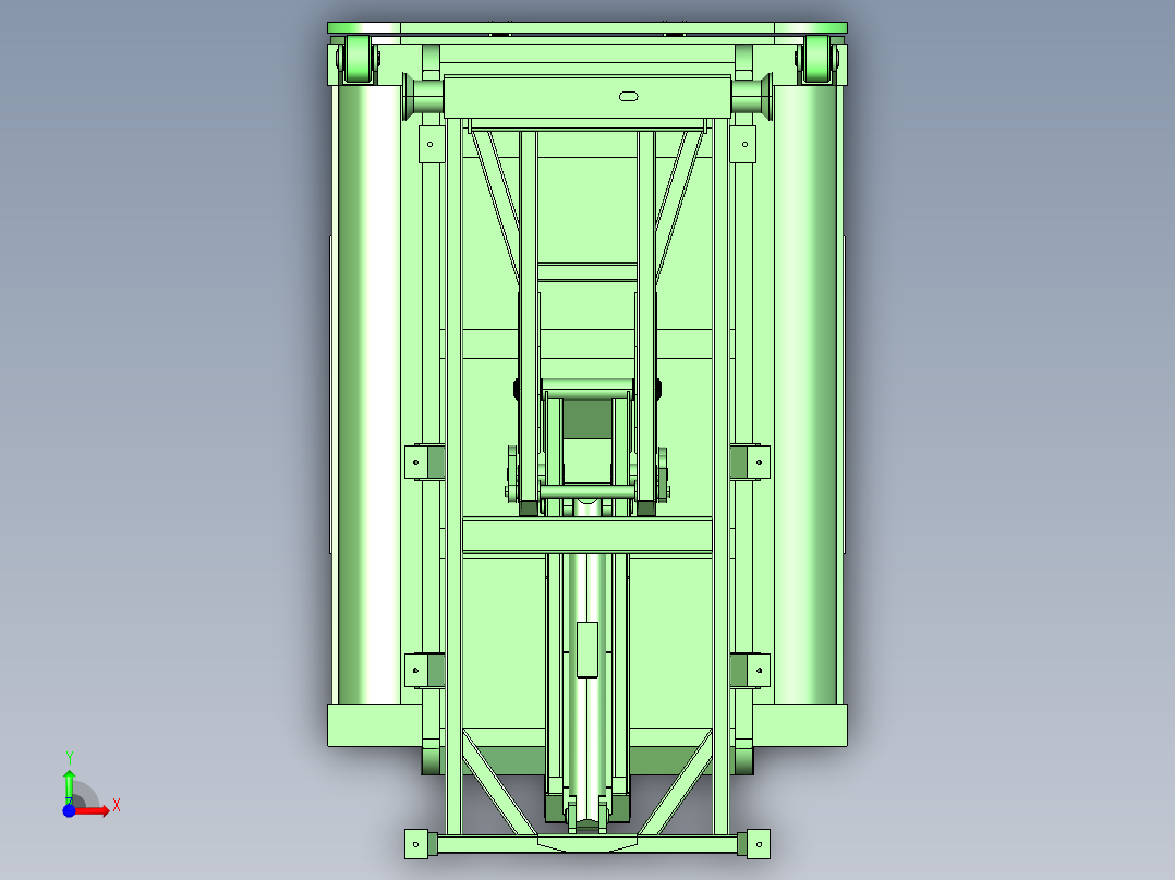 5021zxx 小型环卫收集车拉箱机构前视图