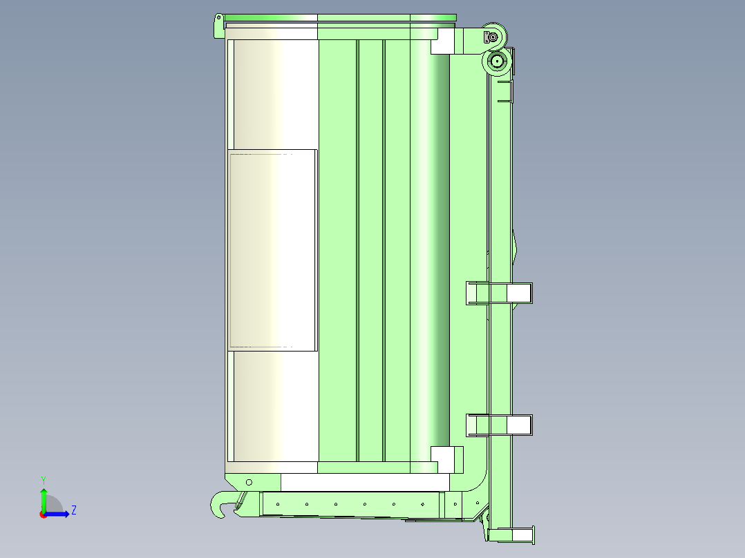 5021zxx 小型环卫收集车拉箱机构左视图