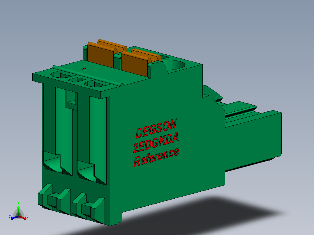 DEGSON 2EDG 系列 5.0mm 可插拔接线端子组-2EDGKDA-5.0_5.08-xxP-14-00AH主视图