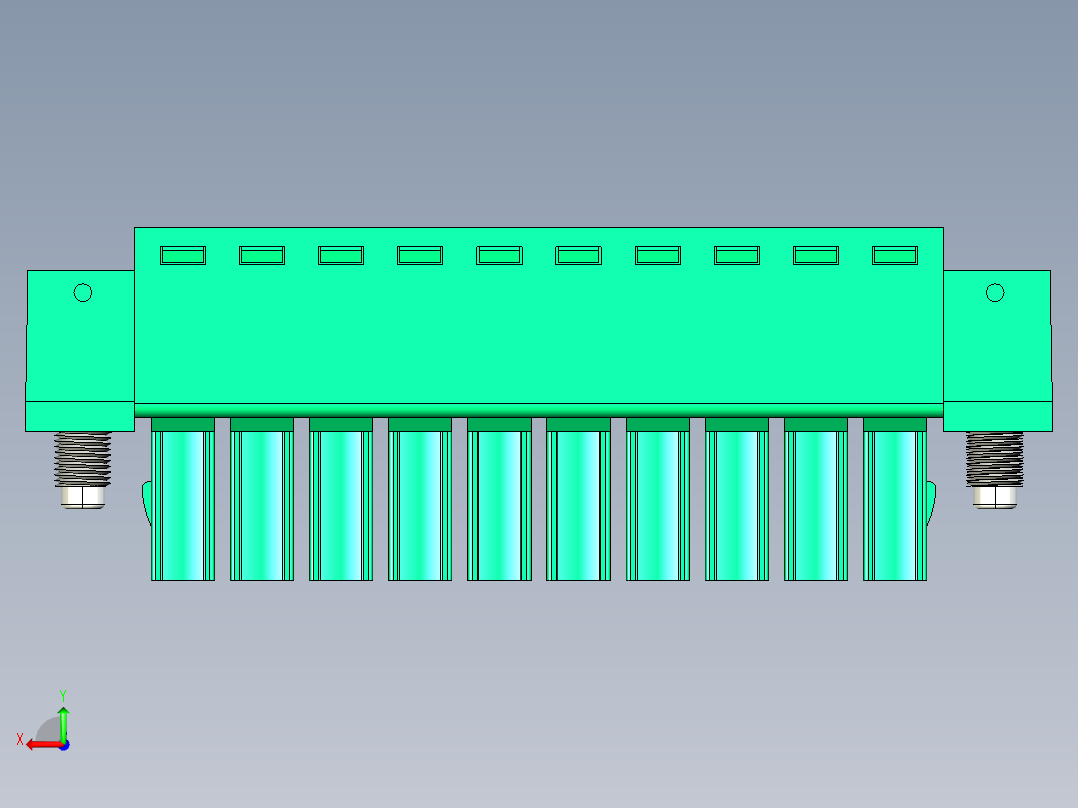 DEGSON 15EDG（公头） 3.5mm 螺钉锁紧，插拔式接线端子 FullPack-15EDGKM-3.5-10P-14-00AH后视图