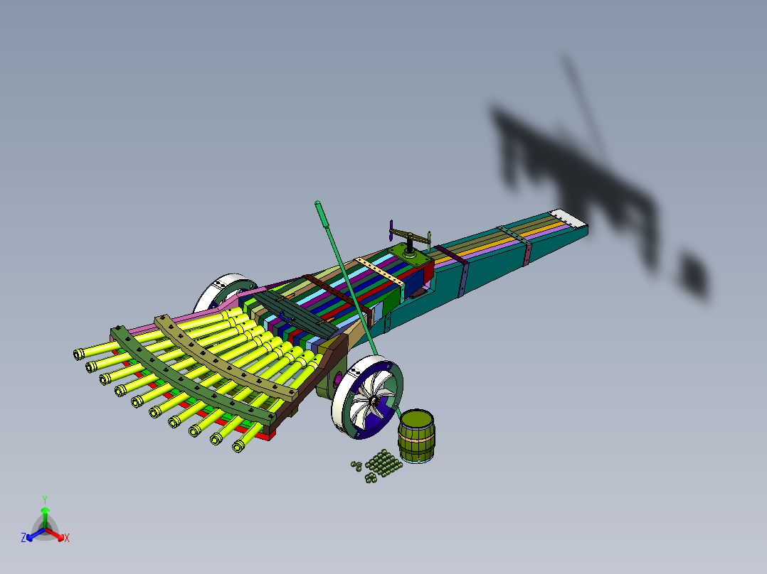 多管大炮艺术家达芬奇设计