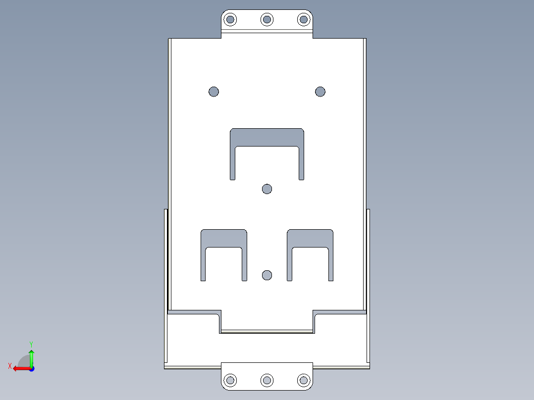 基恩士VT3-V7R_wall-bracketA+B+C_kc图纸模型后视图