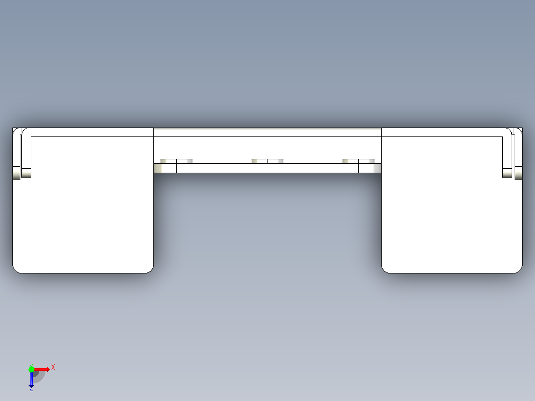 基恩士VT3-V7R_wall-bracketA+B+C_kc图纸模型俯视图