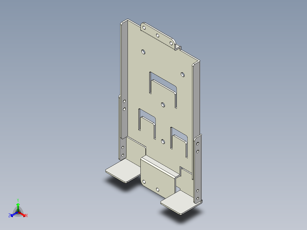 基恩士VT3-V7R_wall-bracketA+B+C_kc图纸模型正等轴测图