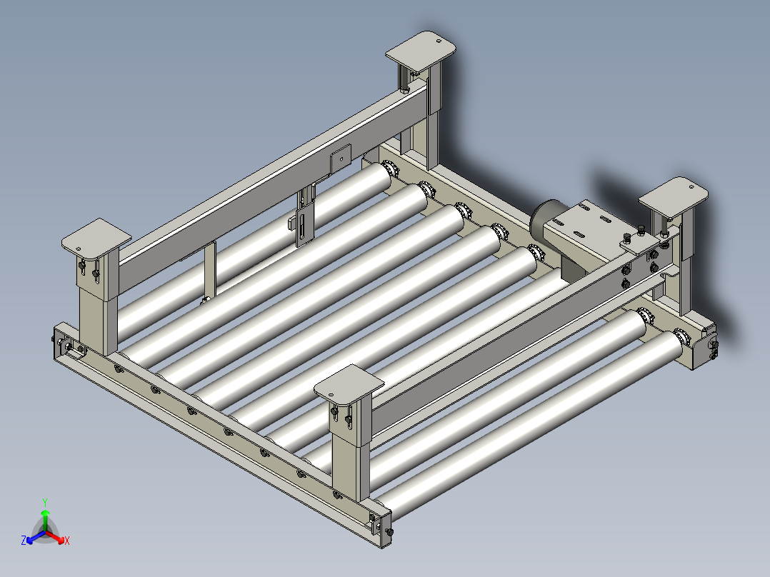 滚筒输送机roller-conveyor-83-STP OBJ主视图