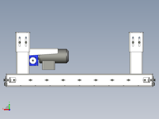 滚筒输送机roller-conveyor-83-STP OBJ后视缩略图