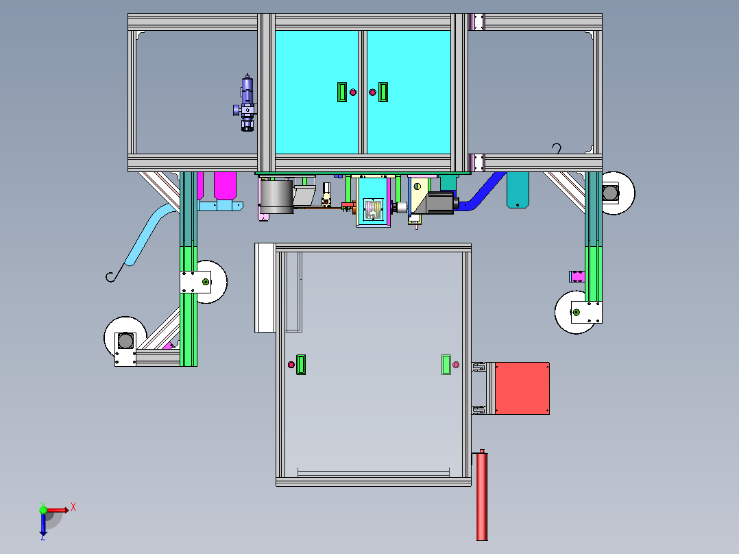 凸轮压入裁切机俯视图
