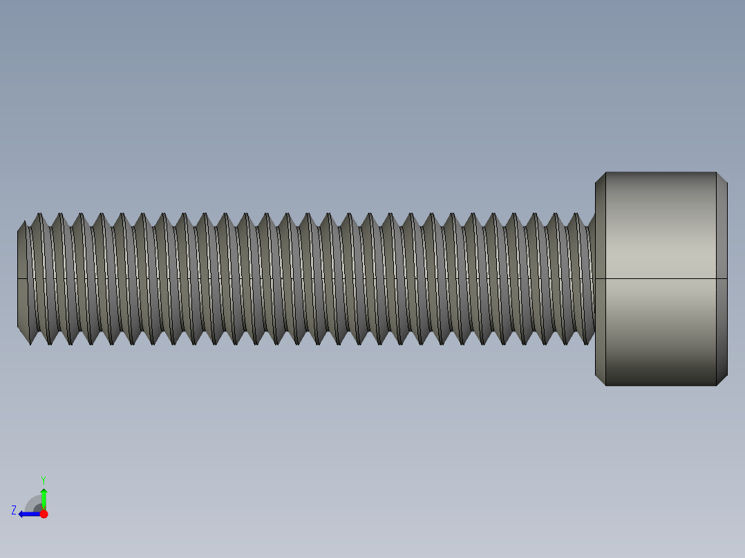 M8 x 1.25mm Thread 35mm LONG SOCKET HEAD CAP SCREW.STEP右视图