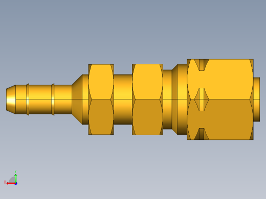 工业通用螺蚊管倒齿式工业硬管接头Bulkhead Union 22CABH-4-4后视缩略图