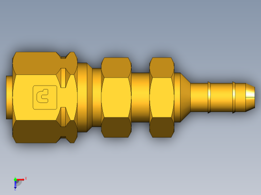 工业通用螺蚊管倒齿式工业硬管接头Bulkhead Union 22CABH-4-4俯视缩略图