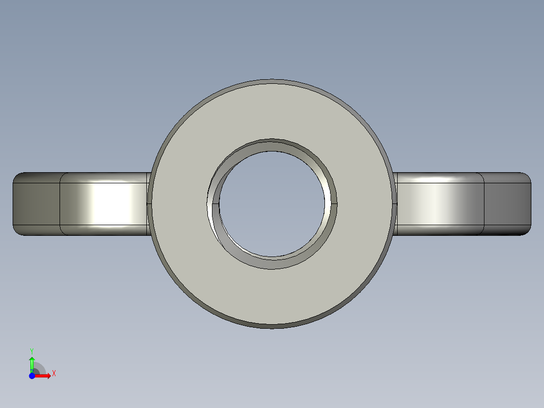 蝶形螺母-WING NUT M12 x 1.75mm Thread.STEP前视图