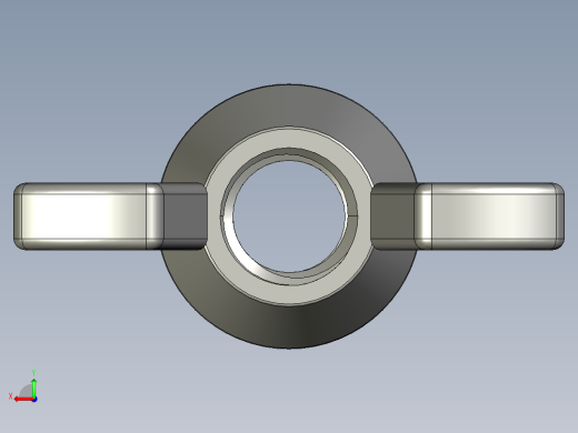 蝶形螺母-WING NUT M12 x 1.75mm Thread.STEP后视缩略图