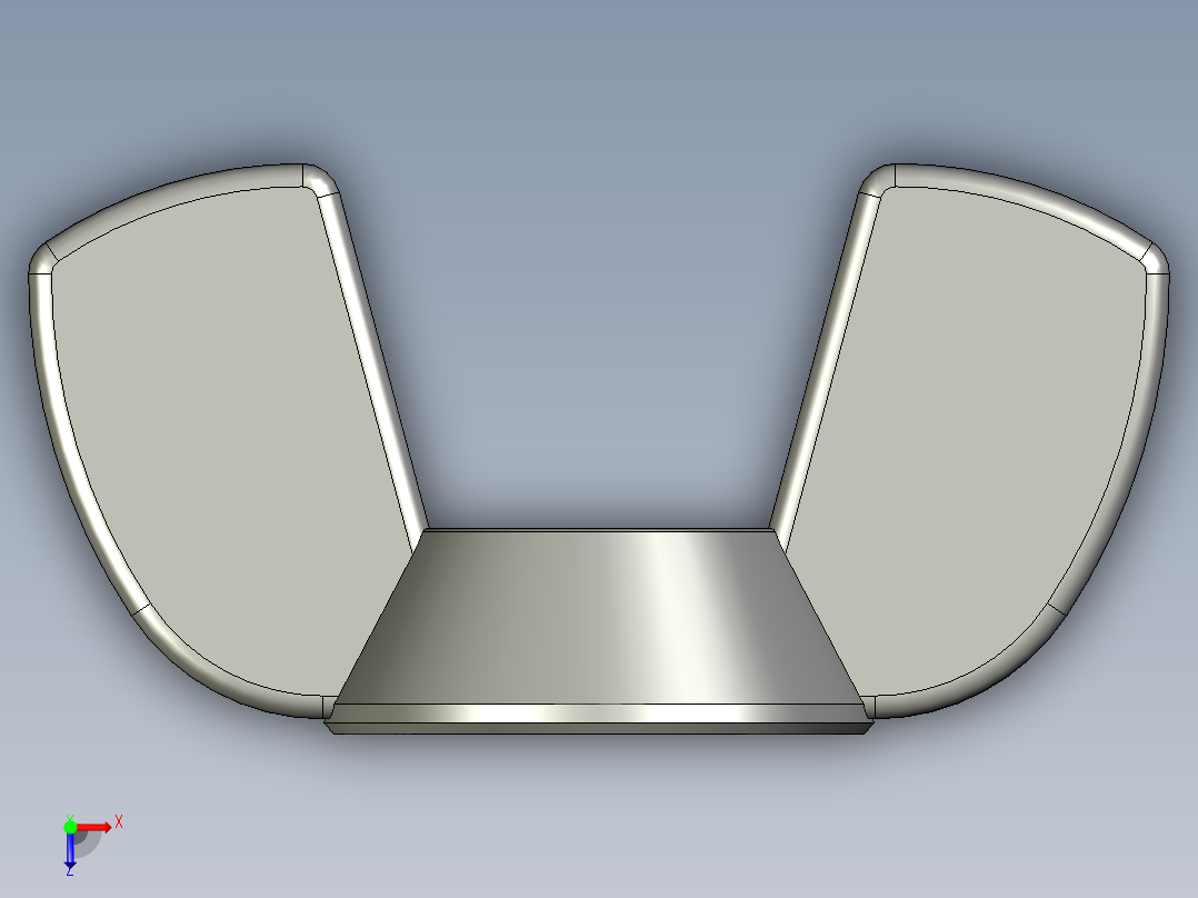 蝶形螺母-WING NUT M12 x 1.75mm Thread.STEP俯视图