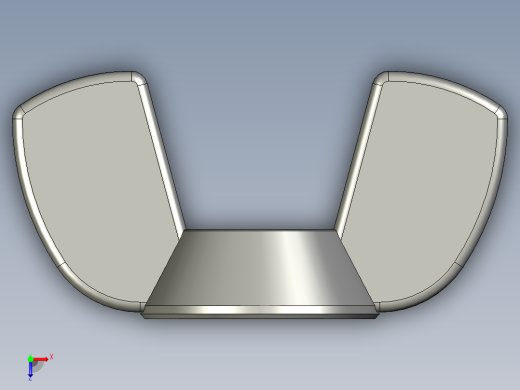 蝶形螺母-WING NUT M12 x 1.75mm Thread.STEP俯视缩略图