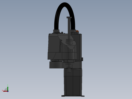 SCARA机器人3d图纸+2d装配图 非标设计3d 四轴scara机械臂3d模型后视缩略图