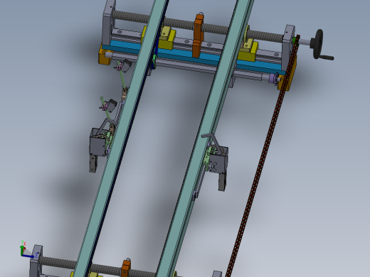 1.350米手摇双皮带输送机构