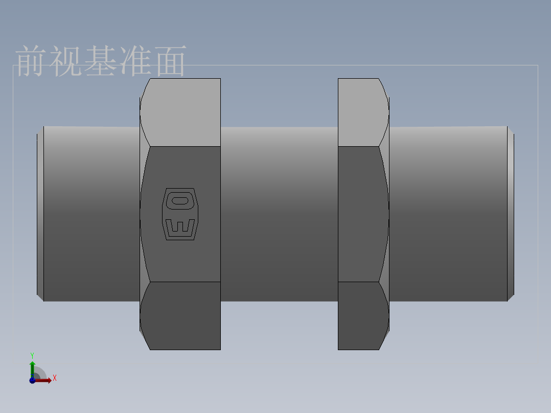 直通隔板接头、6D-24LN前视图
