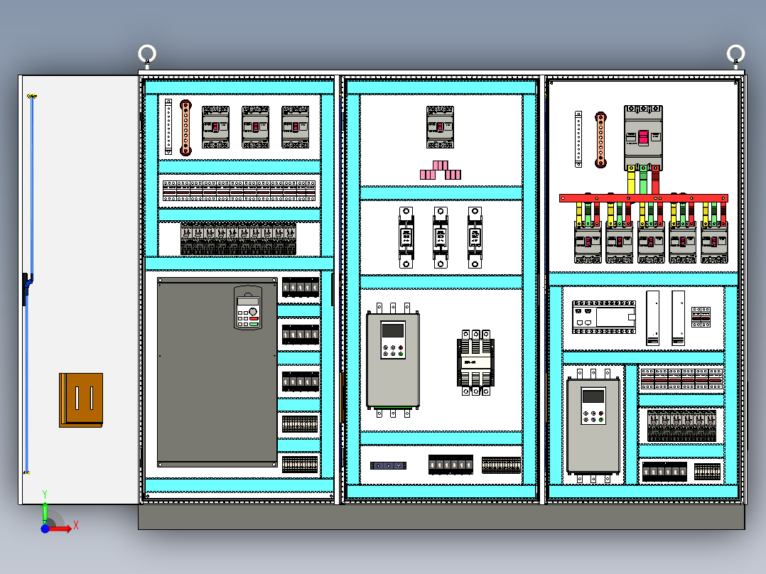 钣金柜630A电源柜变频器软启动 71554前视图
