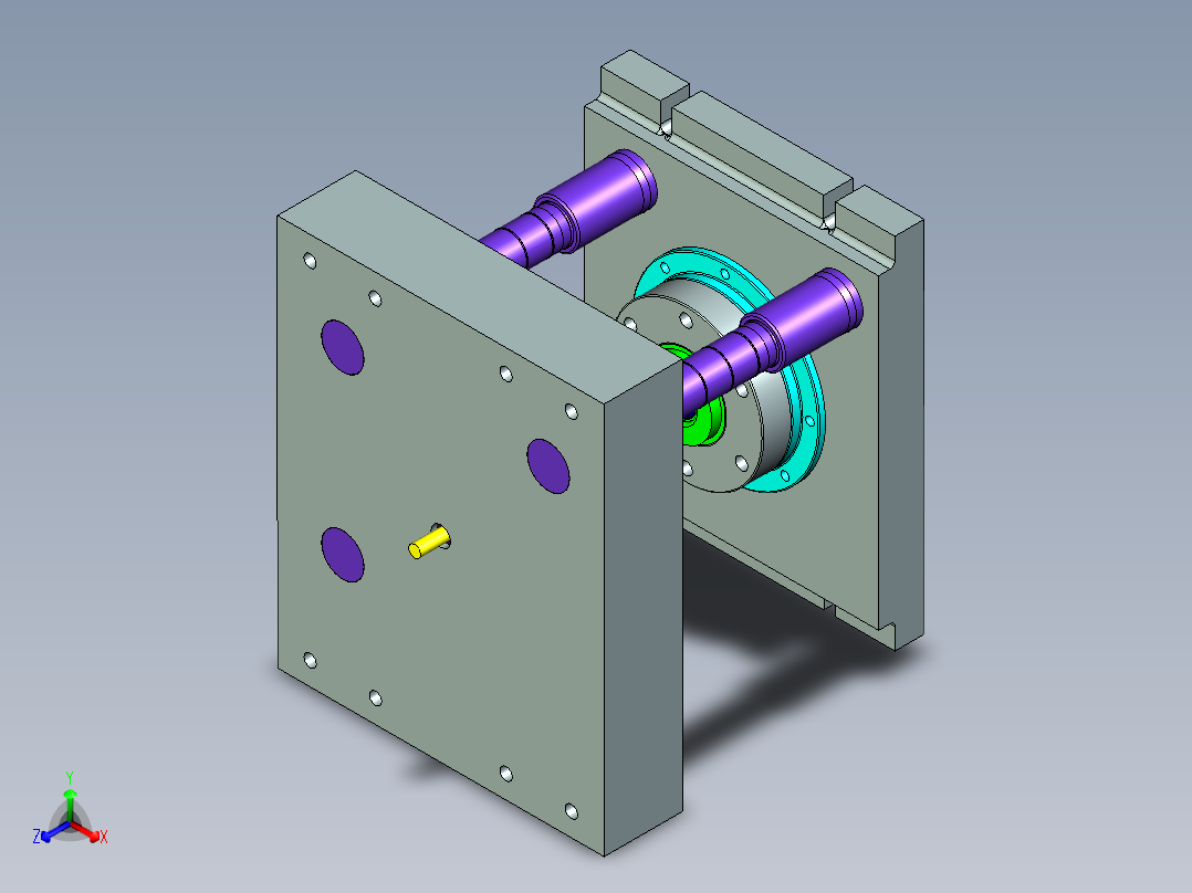 1600T电动螺旋压力机模架正等轴测图