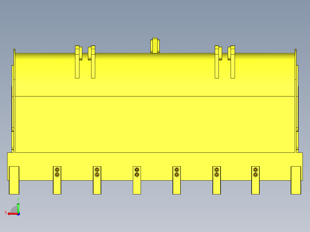 ZL50装载机铲斗设计(三维+二维)后视图
