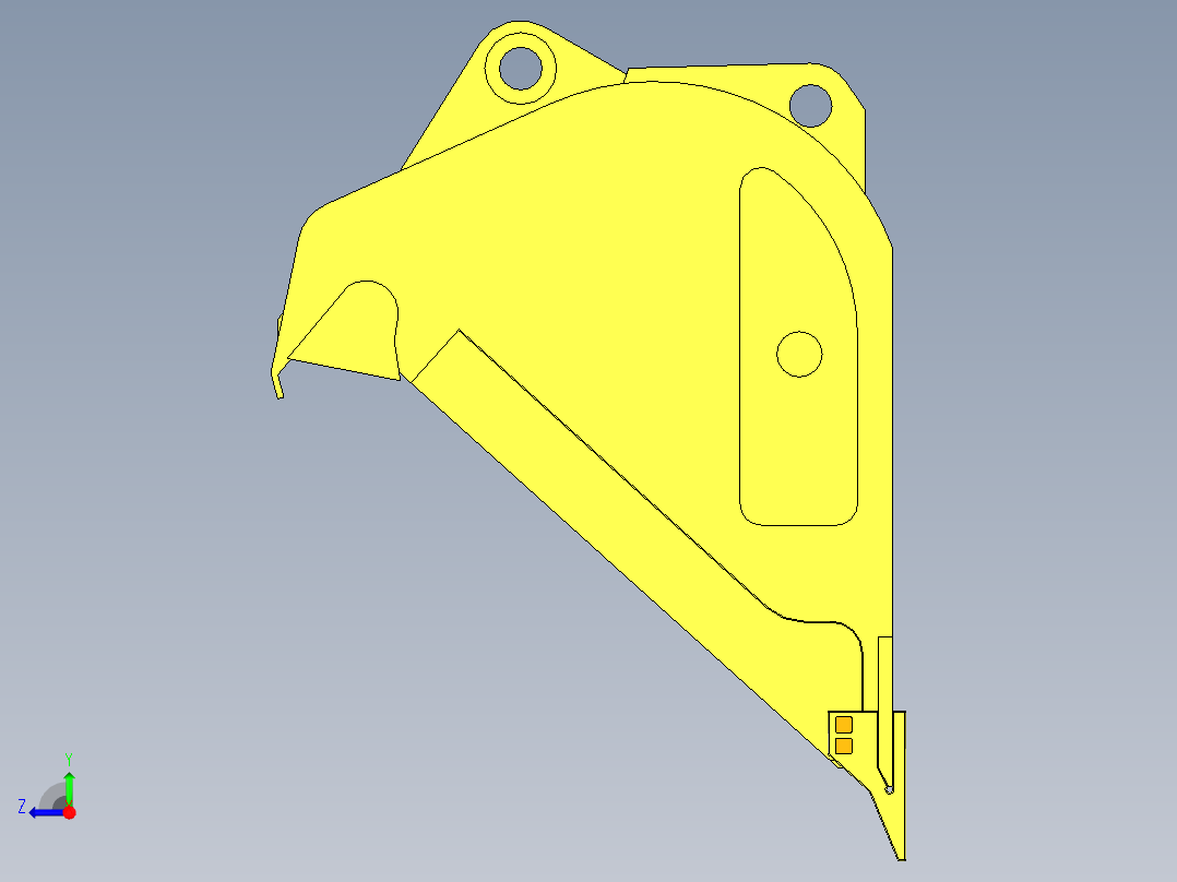 ZL50装载机铲斗设计(三维+二维)右视图