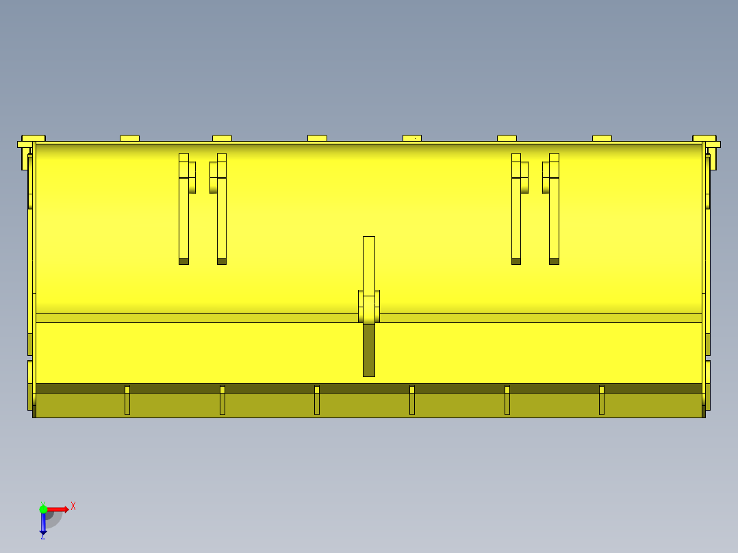 ZL50装载机铲斗设计(三维+二维)俯视图