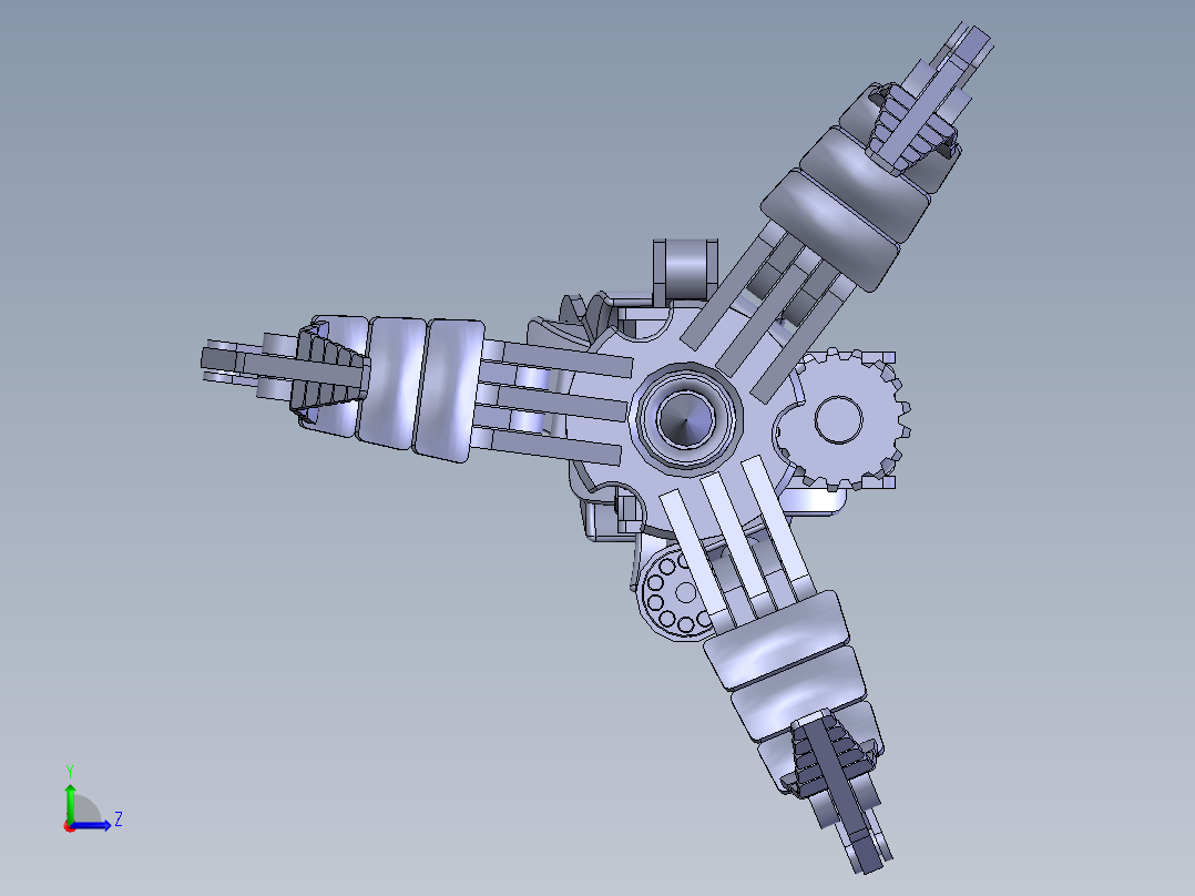 机械章鱼爪机械臂左视图