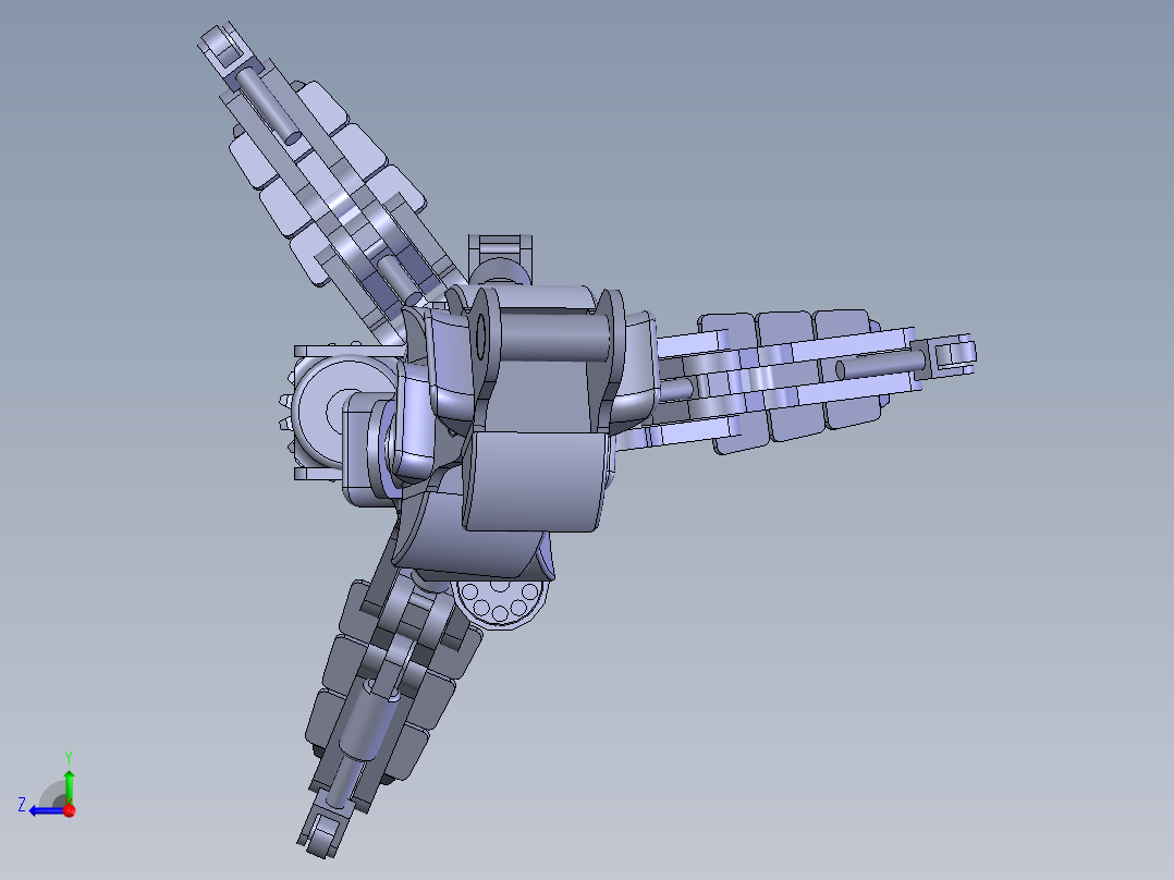 机械章鱼爪机械臂右视图