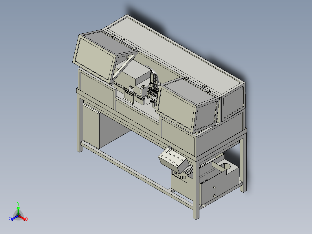 汽车天窗导轨倒角机正等轴测图