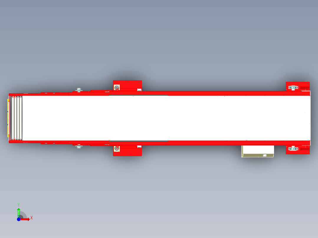 三节式伸缩式皮带机传送带输送机前视图