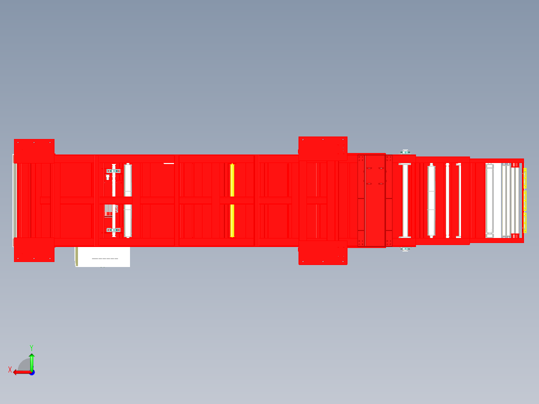 三节式伸缩式皮带机传送带输送机后视图